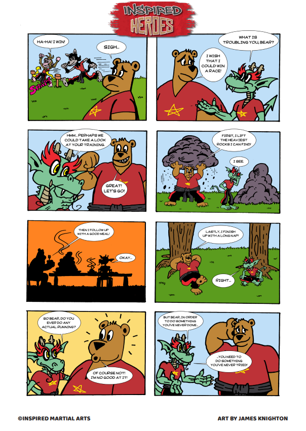 A comic strip entitled "Bear Tried"